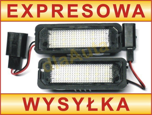VW Golf IV V VI VII Passat B6 B7 Polo Lupo Eos New Beetle CC Scirocco Amarok lampki podświetlenia tablicy rejestracyjnej LED 2 szt. kpl.
