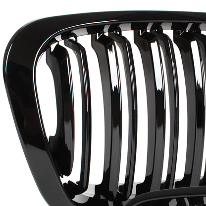 BMW 3 E46 98-01 SEDAN / WAGON dummy grilles (kidneys) left + right set BLACK GLOSSY DOUBLE BAR
