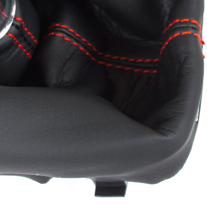 Audi A3 I 8L 96-03 BLACK gear knob + BLACK GAITER with RED STITCHING 6 SPEED