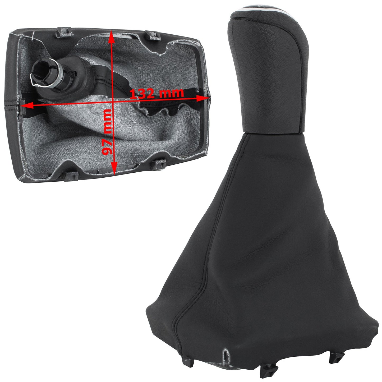 Audi A4 B8 07-15 Gear knob BLACK 6 SPEEDS + BLACK GAITER