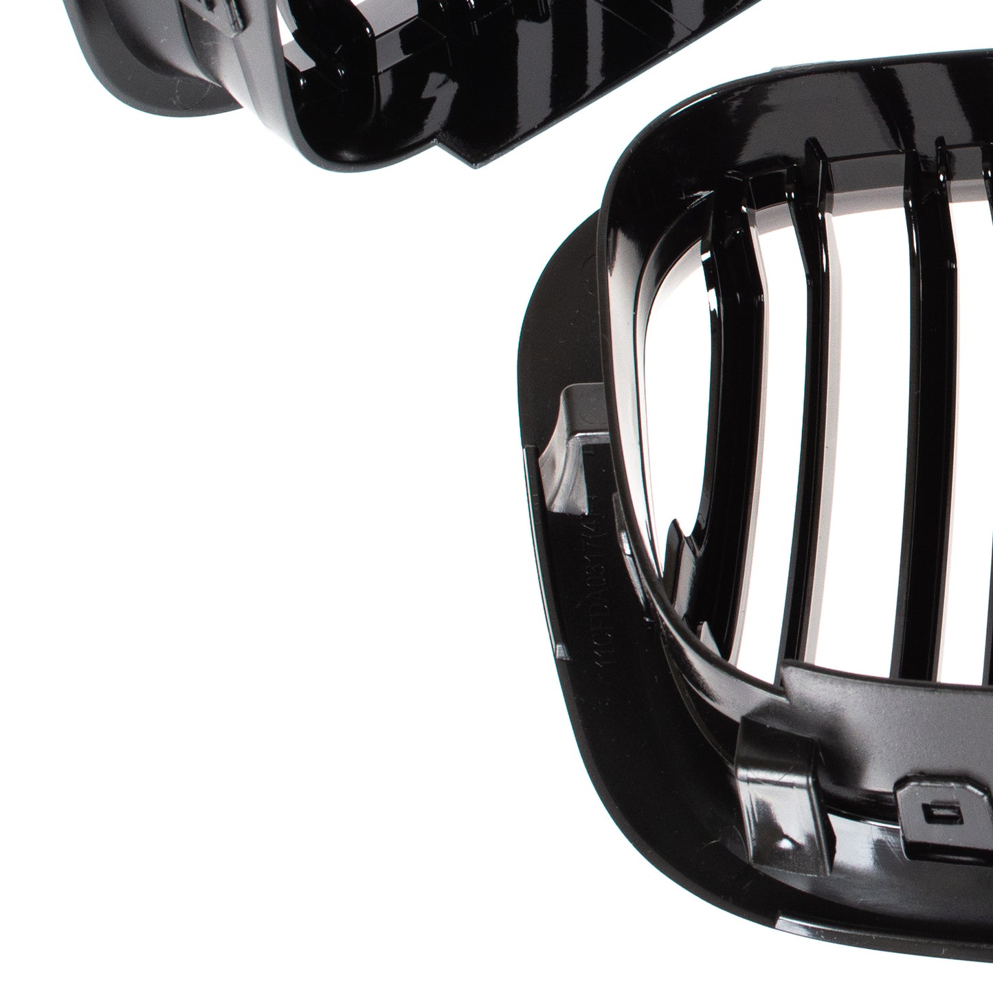 BMW 3 E46 98-01 SEDAN / WAGON dummy grilles (kidneys) left + right set BLACK GLOSSY DOUBLE BAR