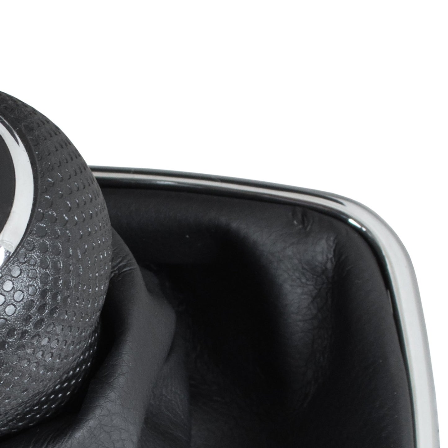 VW Golf IV 97-03 gear knob BLACK + gaiter with chrome frame 6 GEARS 23MM HOLE