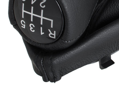 BMW 3 E36 90-00 gear knob BLACK ECO-LEATHER + gaiter with frame 6-SPEED