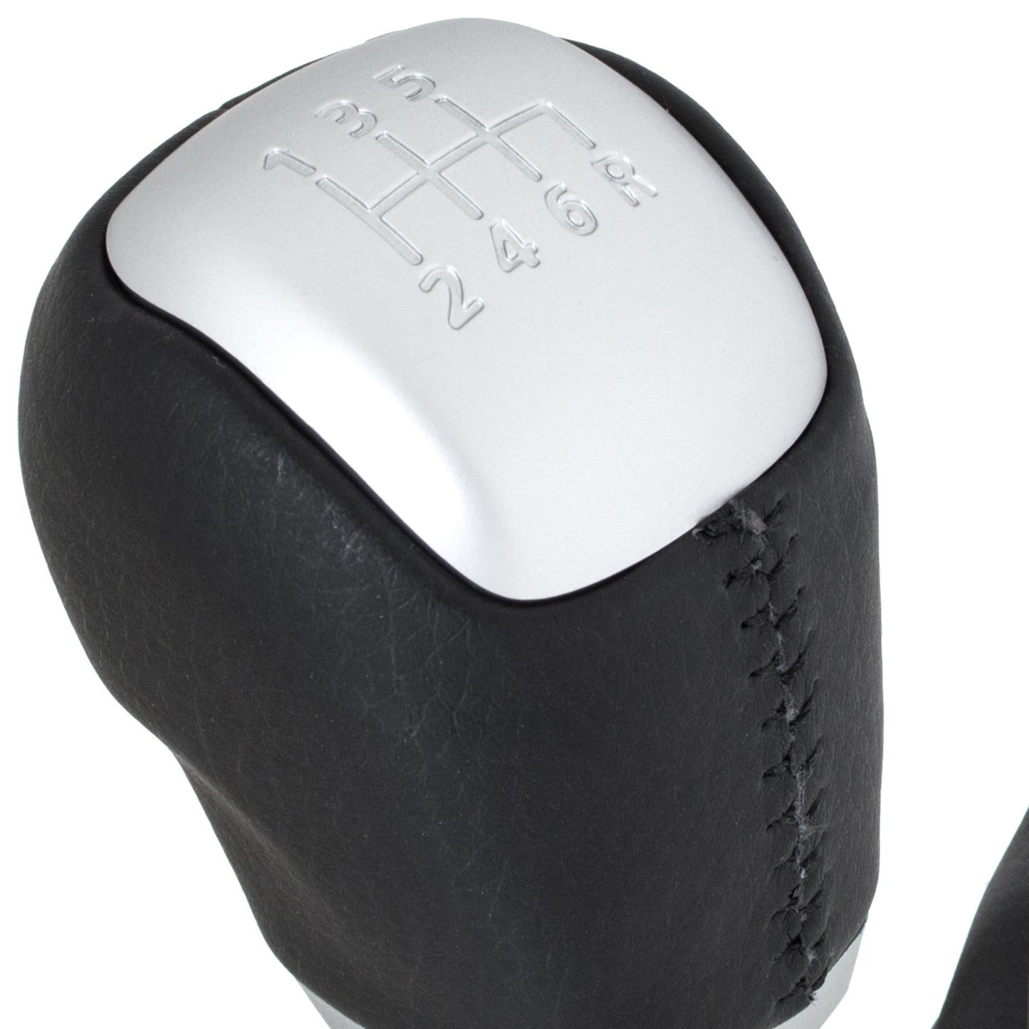 Land Rover Evoque 11-18 gear knob BLACK + SILVER + gaiter BLACK with frame 6-SPEED DIAGRAM