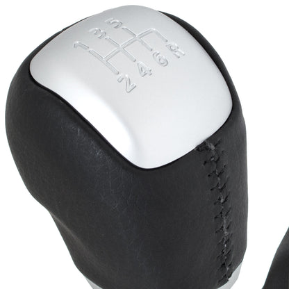Land Rover Evoque 11-18 gear knob BLACK + SILVER + gaiter BLACK with frame 6-SPEED DIAGRAM