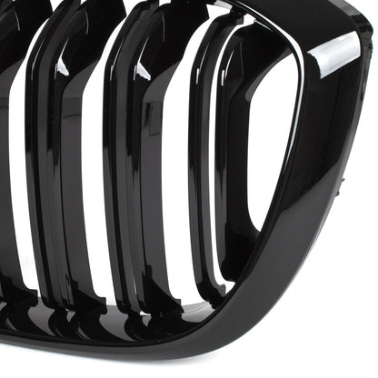BMW X4 G02 2018- grilles (kidneys) left + right set BLACK GLOSSY DOUBLE BAR