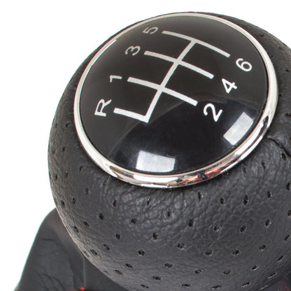Audi A3 I 8L 96-03 BLACK gear knob + BLACK GAITER with RED STITCHING 6 SPEED