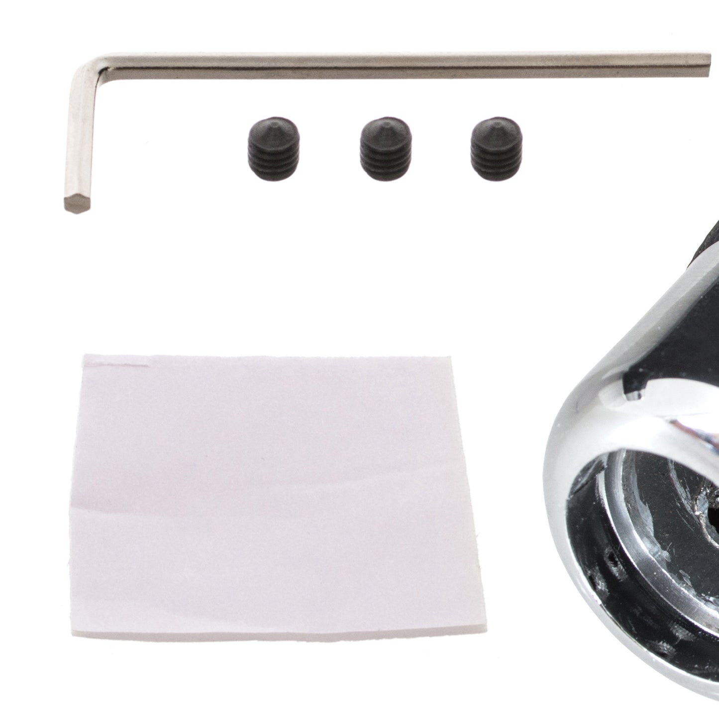 UNIVERSAL gear knob BLACK LEATHER + CHROME + RED THREAD + 5 and 6 SPEED EMBLEMS SET