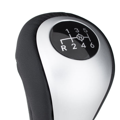 Mercedes Vito / V-Class W447 2014- gear knob BLACK + SILVER + BLACK gaiter with frame WHITE 6-SPEED DIAGRAM