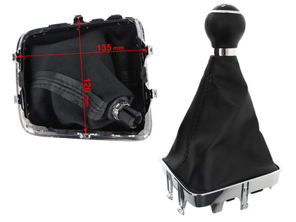 VW Sharan 2010- gear knob BLACK 6 SPEED + GAITER HOLE 12 MM
