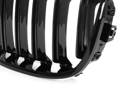 BMW 1 F20 / F21 11-14 3/5D HATCHBACK grilles (kidneys) left + right set BLACK GLOSSY DOUBLE BAR