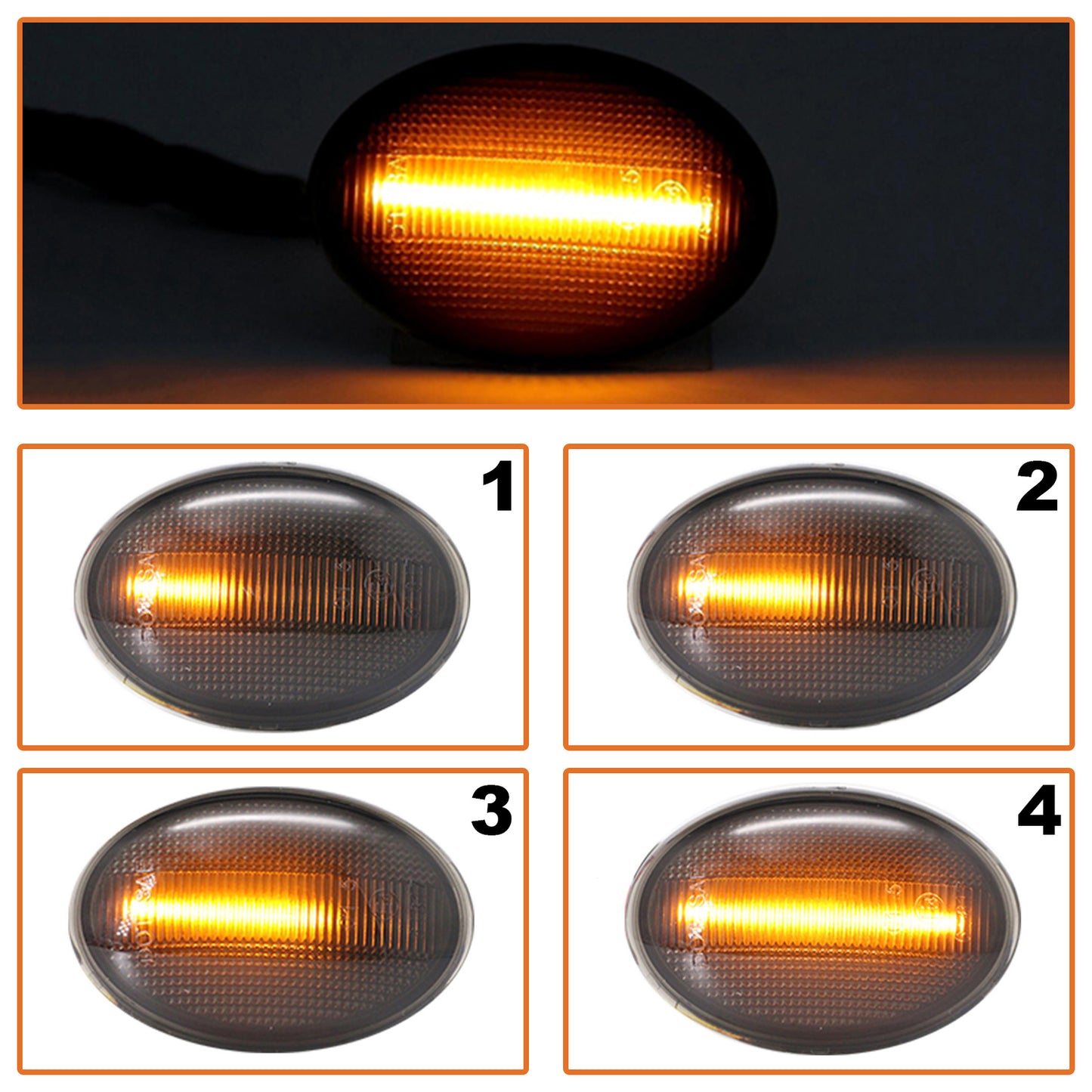 MINI R55 2006- LED DYNAMIC SMOKED SIDE INDICATOR 2 pcs. SET