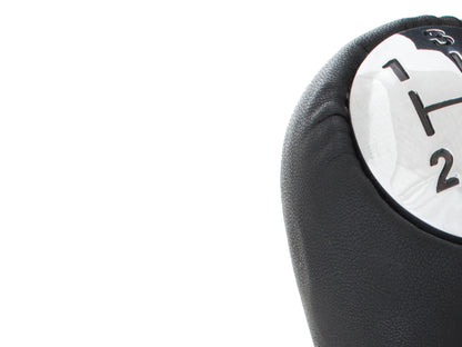 Renault Laguna II 01-07 gear knob 5 GEARS BLACK LEATHER + CHROME