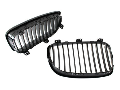 BMW 1 E81 E82 E87 E88 07-11 grilles (kidneys) left + right set BLACK MATTE