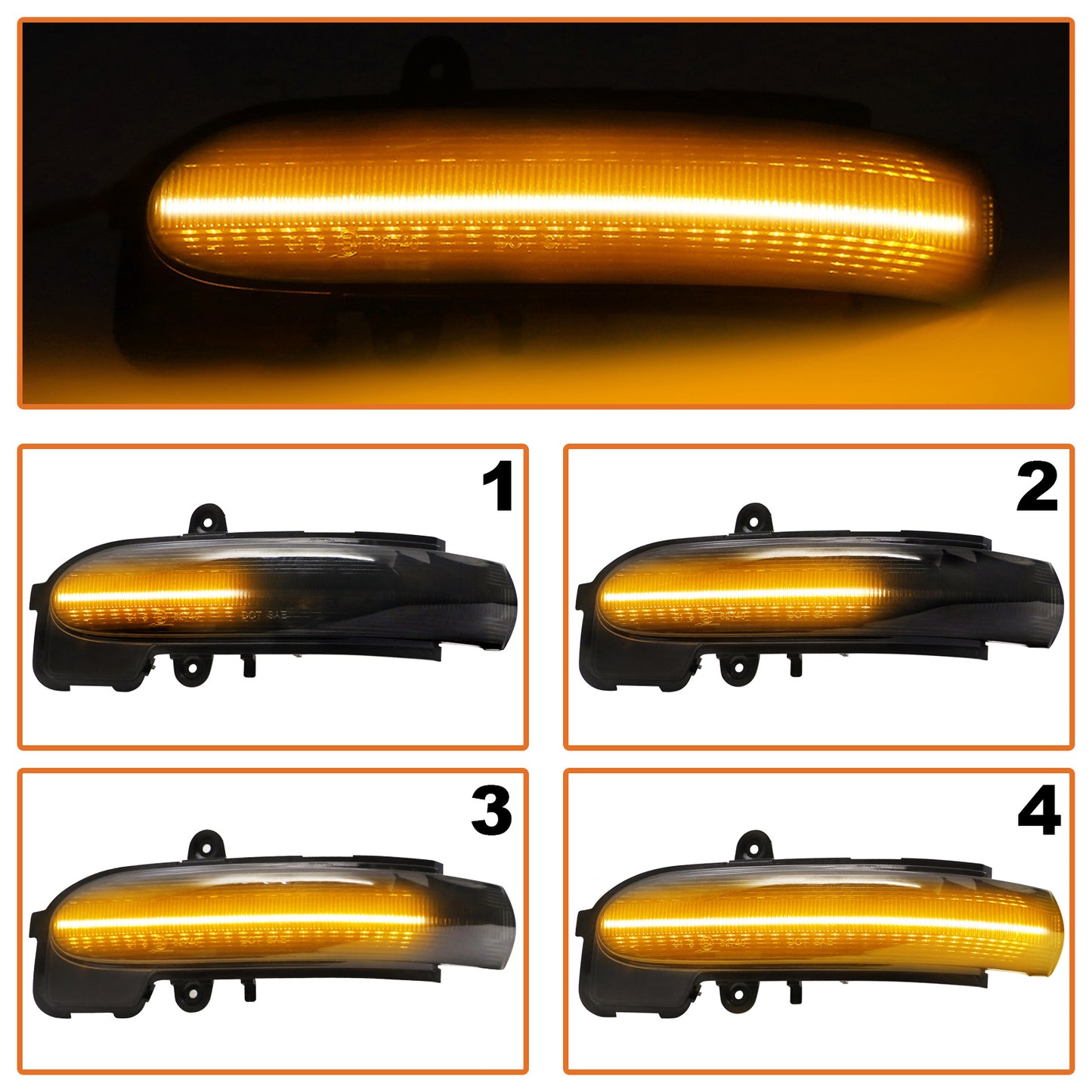 Mercedes CL203 S203 W203 C-Class 01-07 left + right SMOKED DYNAMIC LED mirror indicator 2 pcs. SET
