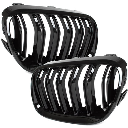 BMW 3 E92 E93 10-13 dummy grilles (kidneys) left + right set BLACK GLOSSY DOUBLE BAR