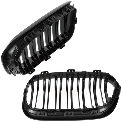 BMW 1 F21 15-18 grilles between headlights (kidneys) left + right set BLACK GLOSSY DOUBLE BAR