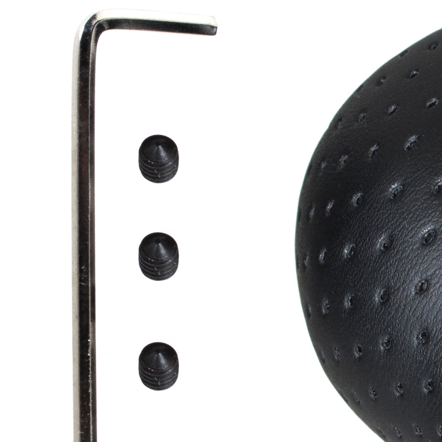 UNIVERSAL gear knob BLACK LEATHER + CHROME 5 GEARS