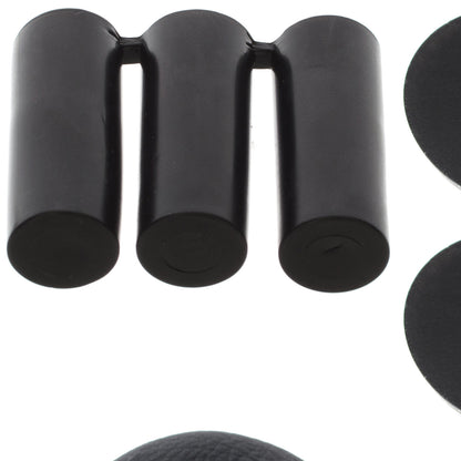 UNIVERSAL gear knob BLACK LEATHER + CHROME + 5 AND 6 SPEED EMBLEMS SET