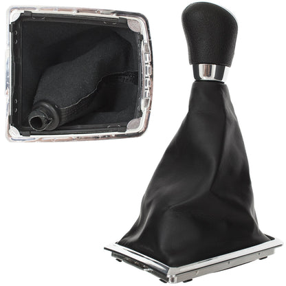 Ford Focus Mk2 04-11 gear knob SILVER + gaiter with frame CHROME 5 GEARS