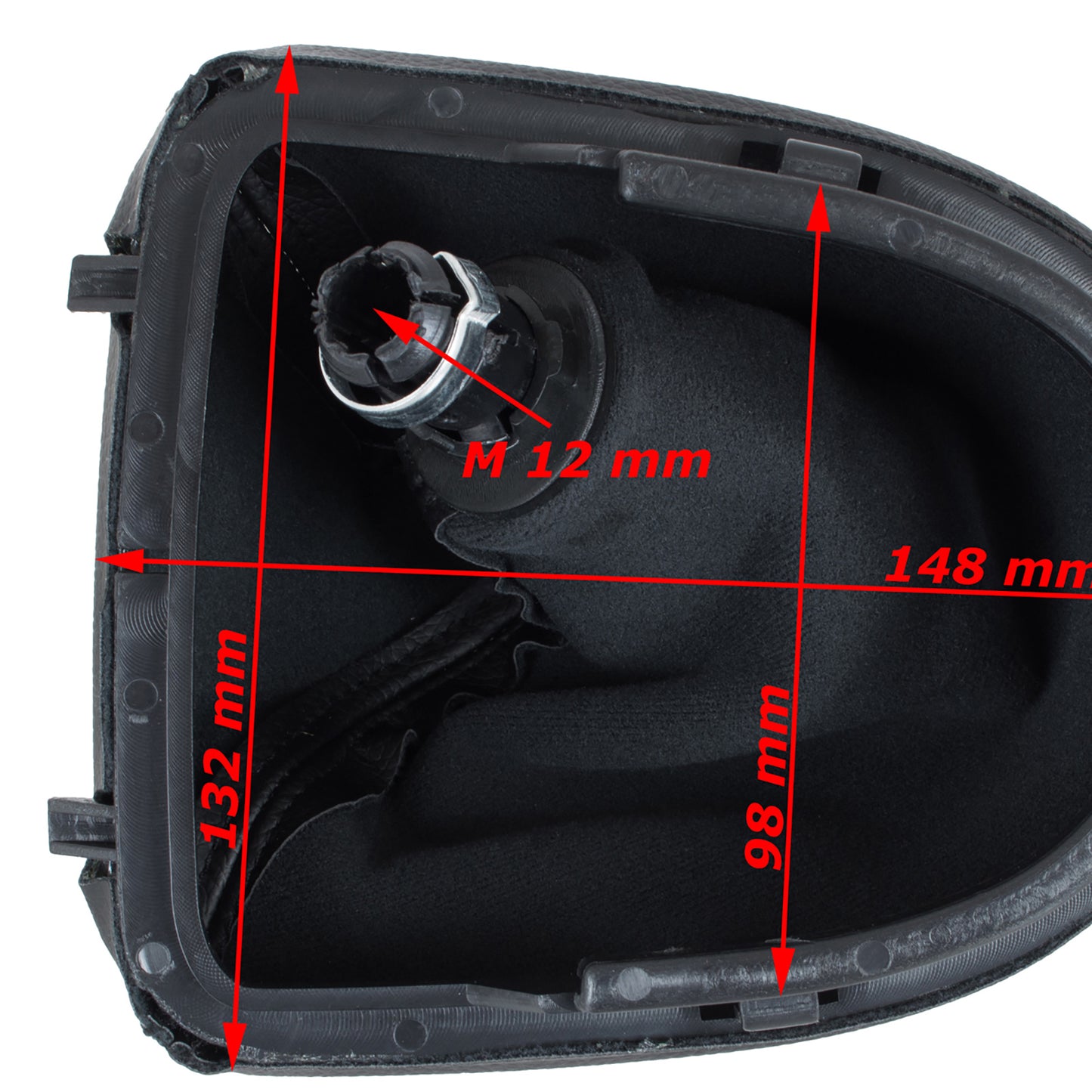 Seat Leon II 05-13 gear knob BLACK ECO-LEATHER + gaiter with frame 6 SPEEDS