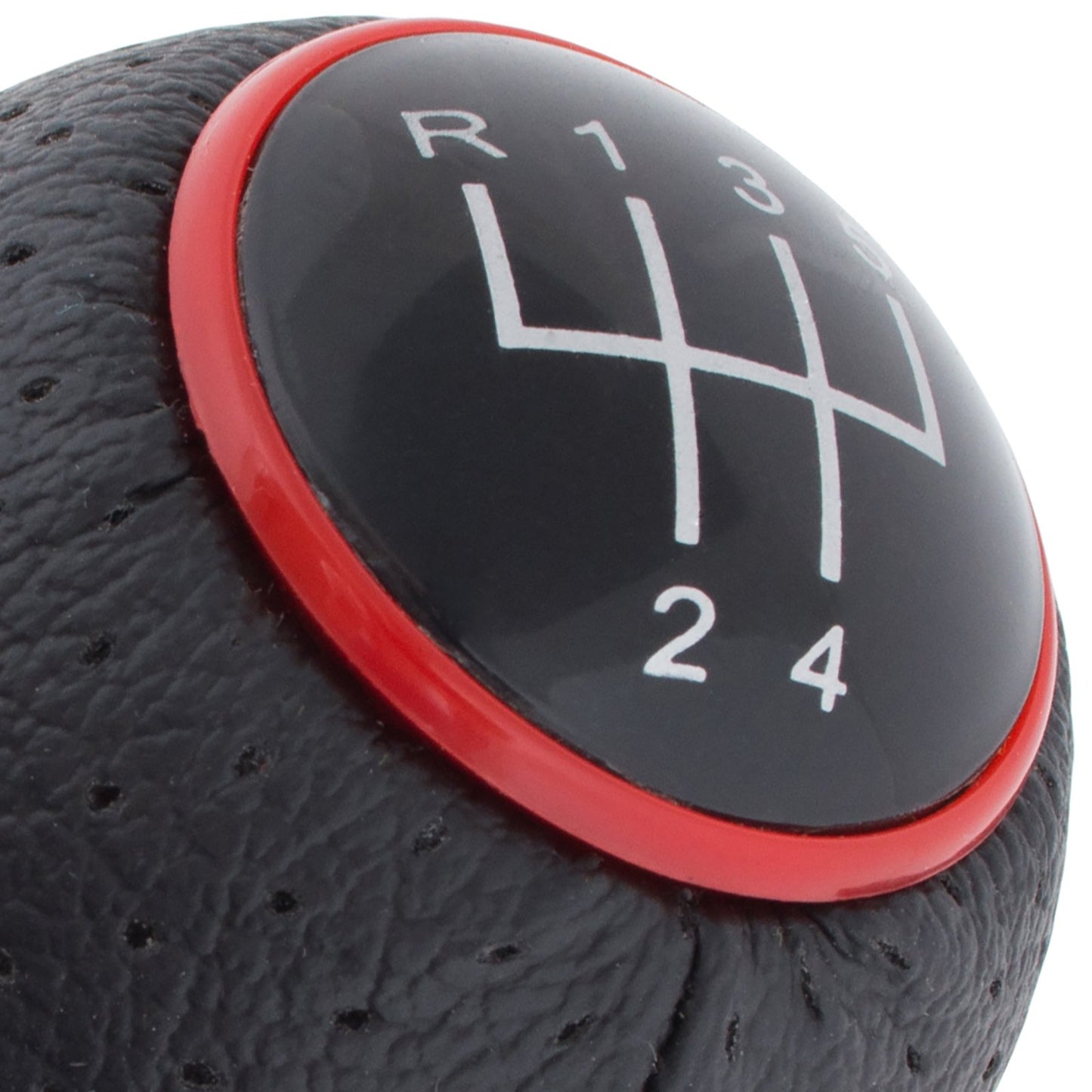 Audi A4 B6 00-04 BLACK gear knob + RED RING 5 GEARS