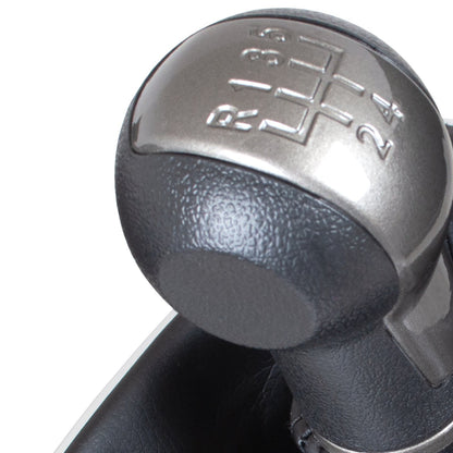 Seat Leon II 2005 - gear knob BLACK-BEIGE + gaiter with CHROME frame 5 SPEED