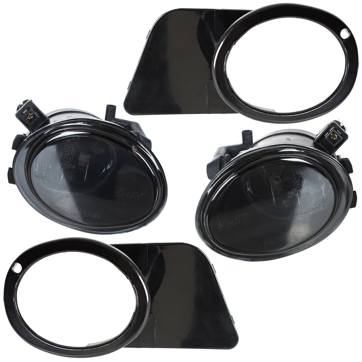 BMW 5 E39 M-Package M5 96-03 SMOKED fog lights with bezels left + right 4 pcs. SET