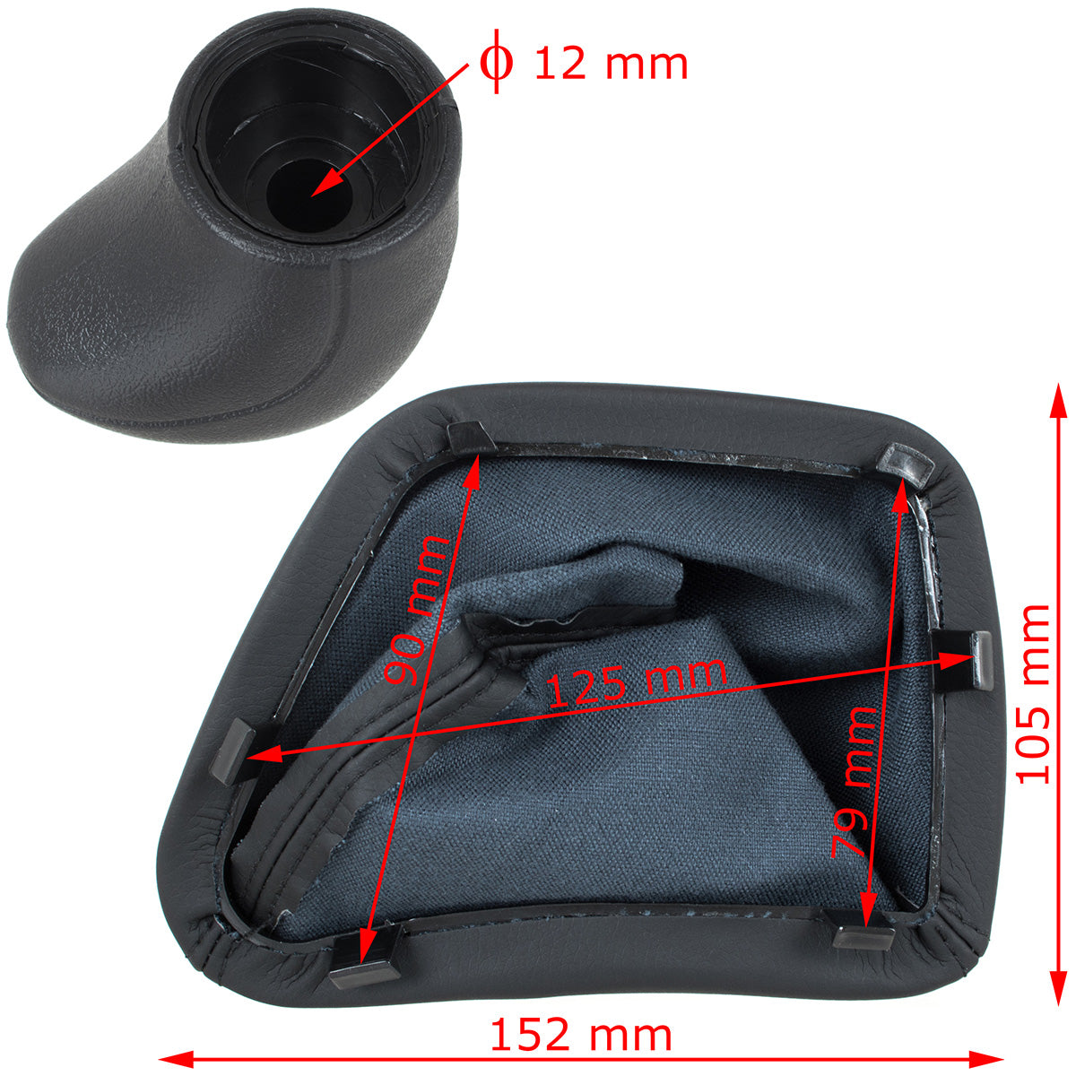 VW Crafter I 06-11 gear knob BLACK + GAITER with frame BLACK 6-SPEED DIAGRAM