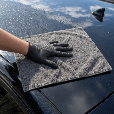 M MODECAR Double-sided towel with long and short pile 40x40cm 380gsm GREY