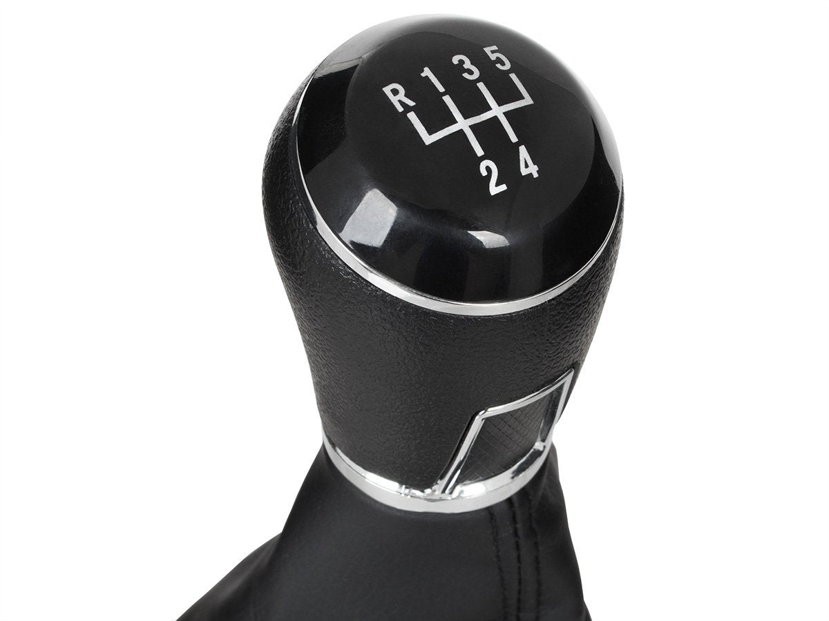 VW Polo V 6R 2009- Black Gear Knob + Chrome Frame Gaiter 5 SPEED