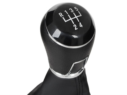 VW Polo V 6R 2009- Black Gear Knob + Chrome Frame Gaiter 5 SPEED
