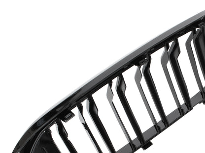 BMW 5 G30 / G31 2017- dummy grilles (kidneys) left + right set BLACK GLOSSY DOUBLE BAR