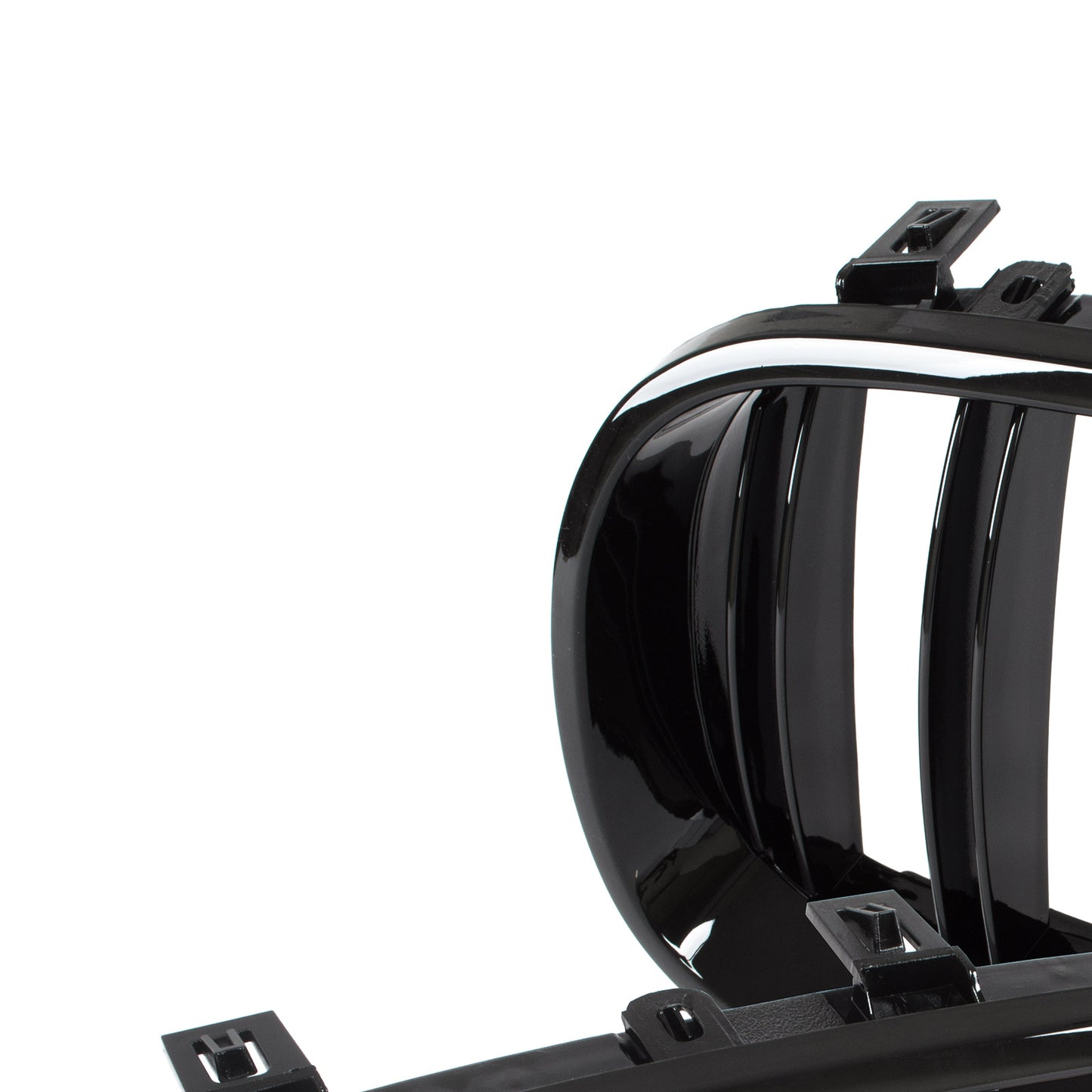 BMW 5 E60 / E61 03-10 grilles between headlights (kidneys) left + right set BLACK GLOSSY DOUBLE BAR