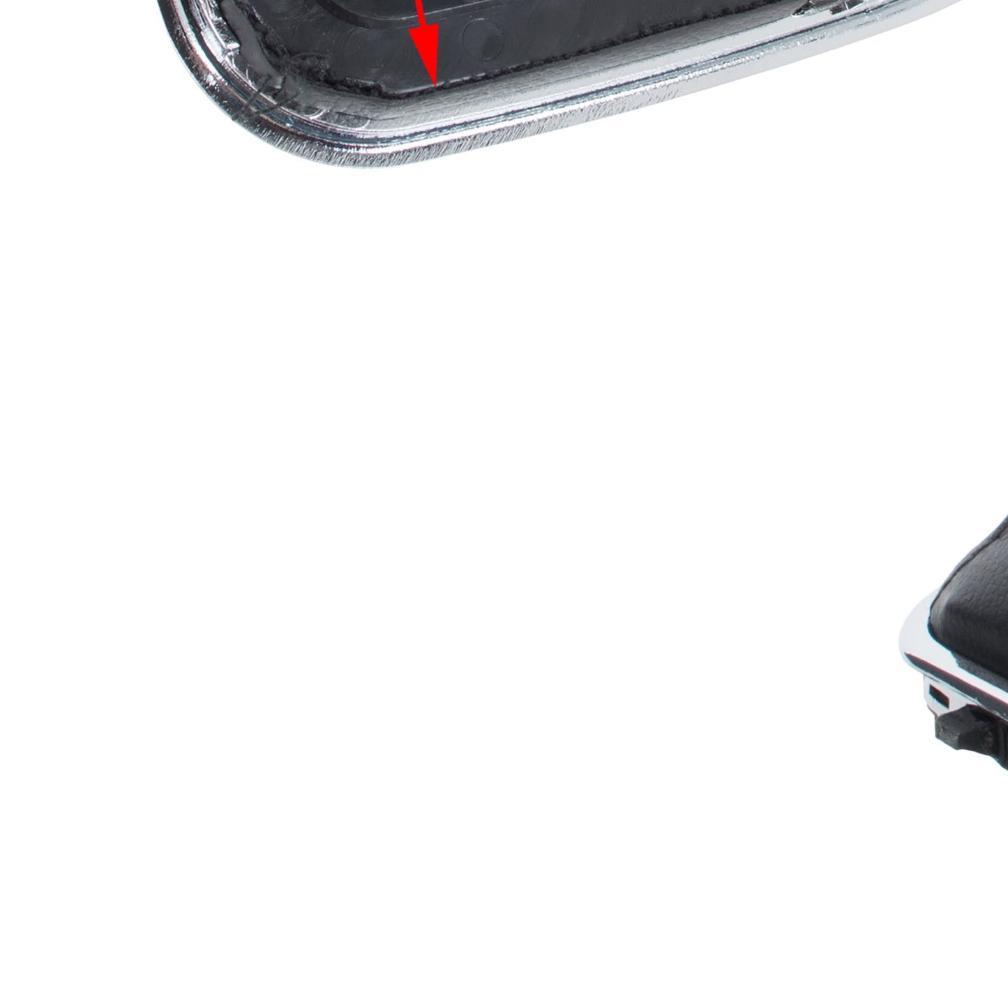 Seat Leon II 2005- BLACK-BEIGE gear knob + gaiter with CHROME frame 6 SPEEDS