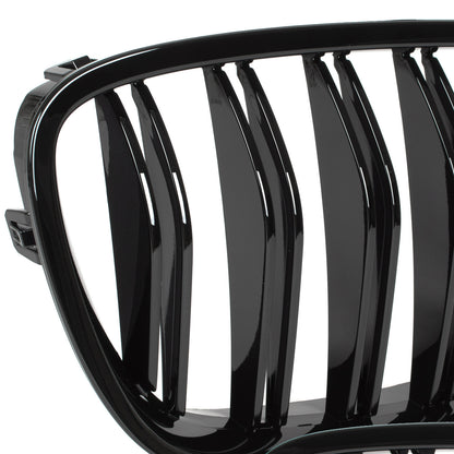 BMW 5 F07 GT 09-17 headlight grilles (kidneys) left + right set BLACK GLOSSY DOUBLE BAR