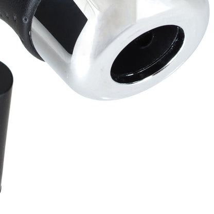 UNIVERSAL gear knob BLACK LEATHER + CHROME 5 GEARS