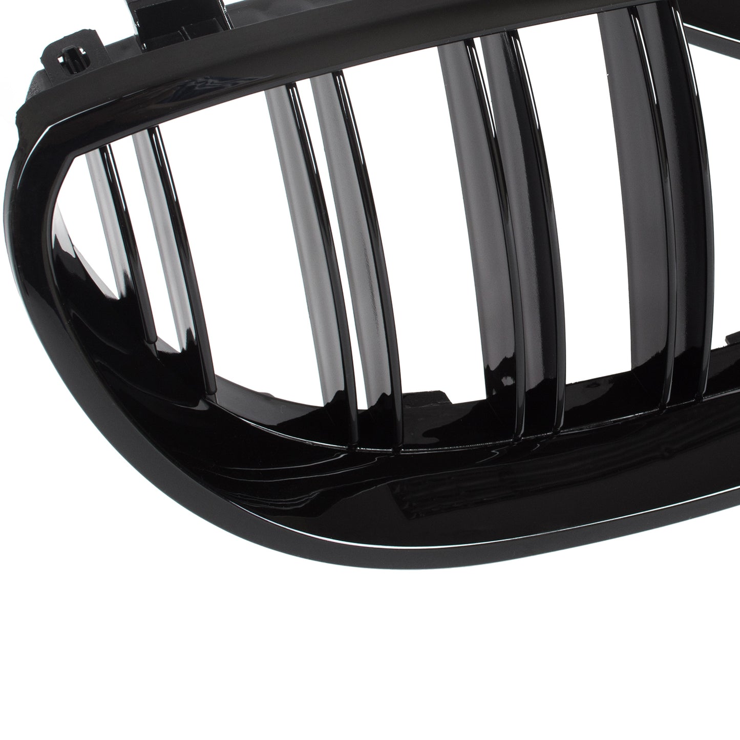 BMW 5 E60 / E61 03-10 grilles between headlights (kidneys) left + right set BLACK GLOSSY DOUBLE BAR
