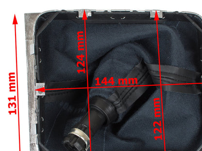 VW Passat CC 08-12 gałka zmiany biegów CZARNA + mieszek CZARNY z ramką CHROM 6 BIEGÓW