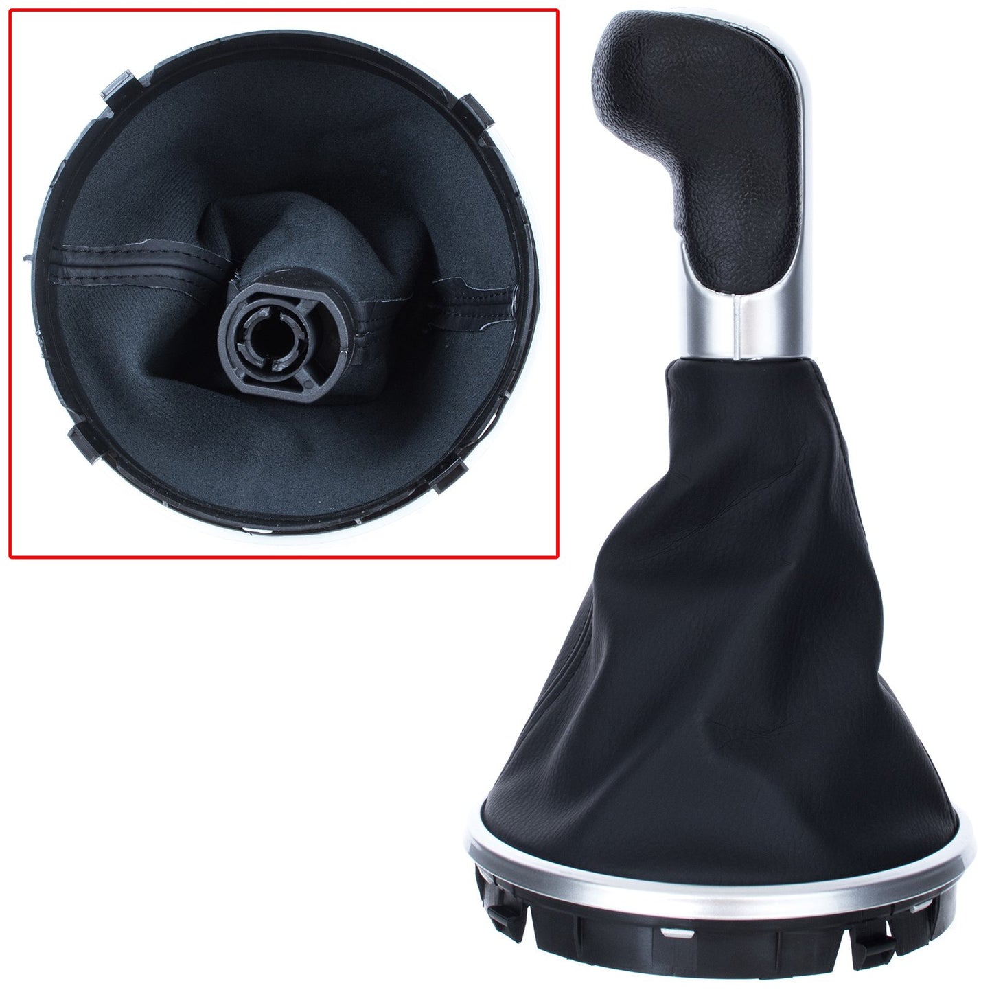 Skoda Fabia II 07-12 gear knob CHROME + GAITER