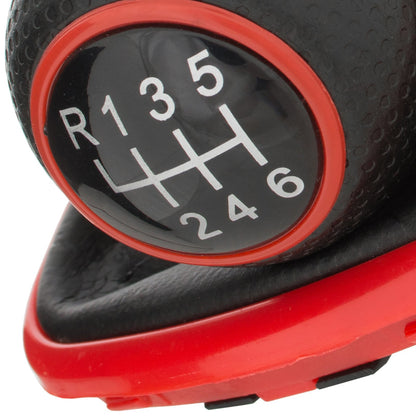 VW Golf IV 97-06 gear knob + GAITER WITH RED FRAME 6 GEARS 23 MM