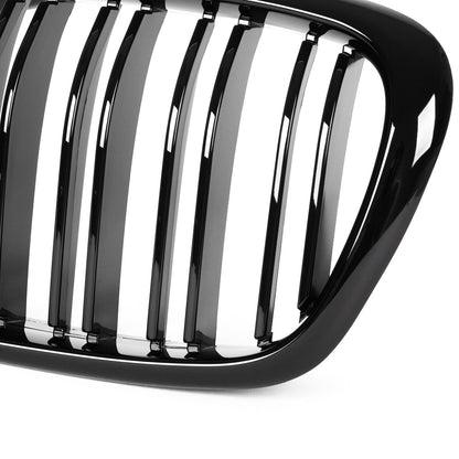BMW 5 E39 95-03 SEDAN / ESTATE grilles (kidneys) left + right set BLACK GLOSSY DOUBLE BAR
