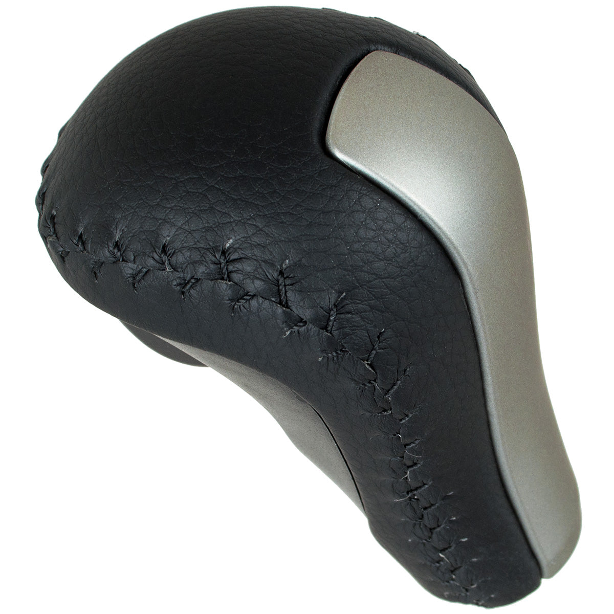 Honda Accord VIII 2008- AUTOMATIC gear knob BLACK LEATHER + SILVER