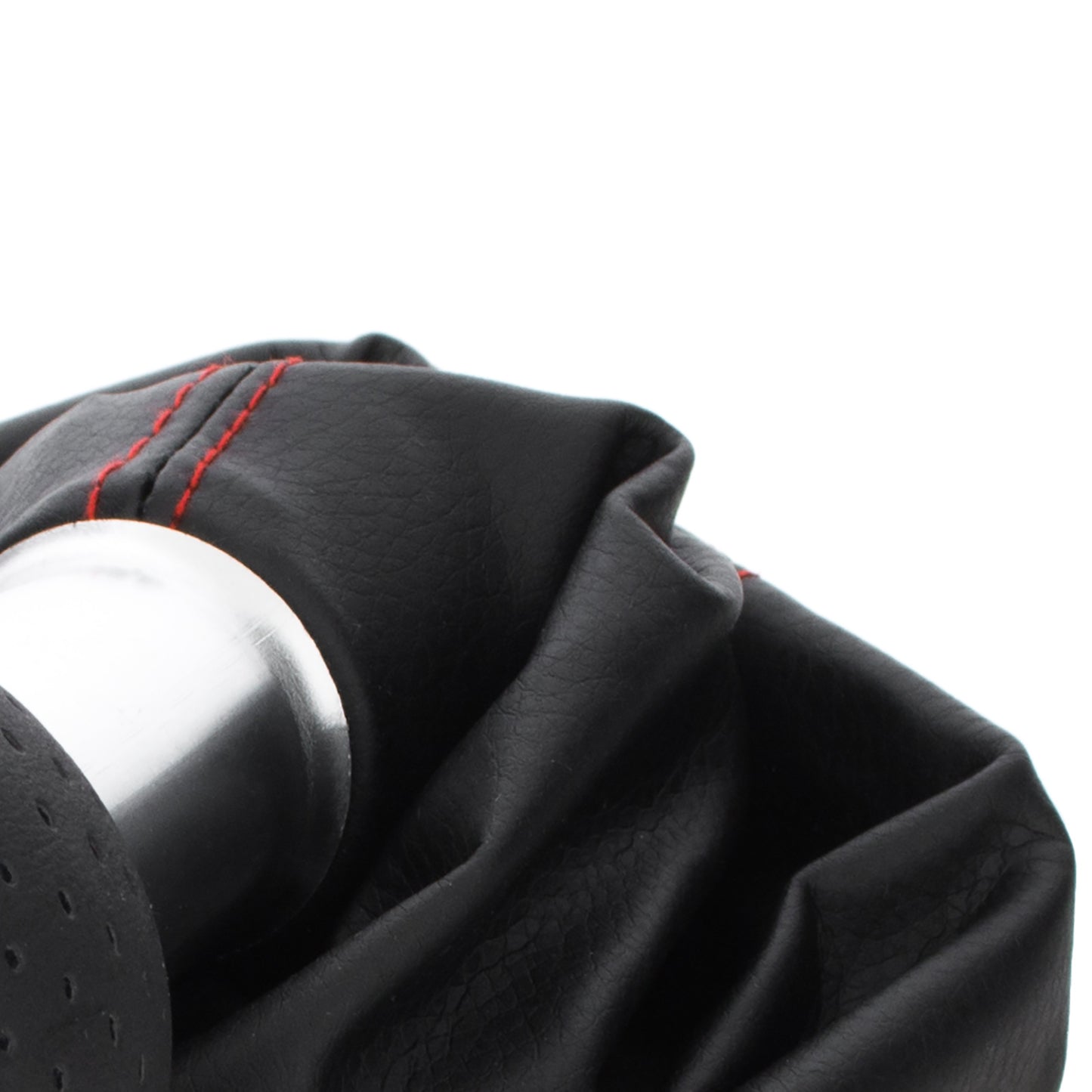 Audi A3 I 8L 96-03 gear knob BLACK + BLACK GAITER with RED STITCHING RED RING 5 GEARS REVERSE AT THE BOTTOM