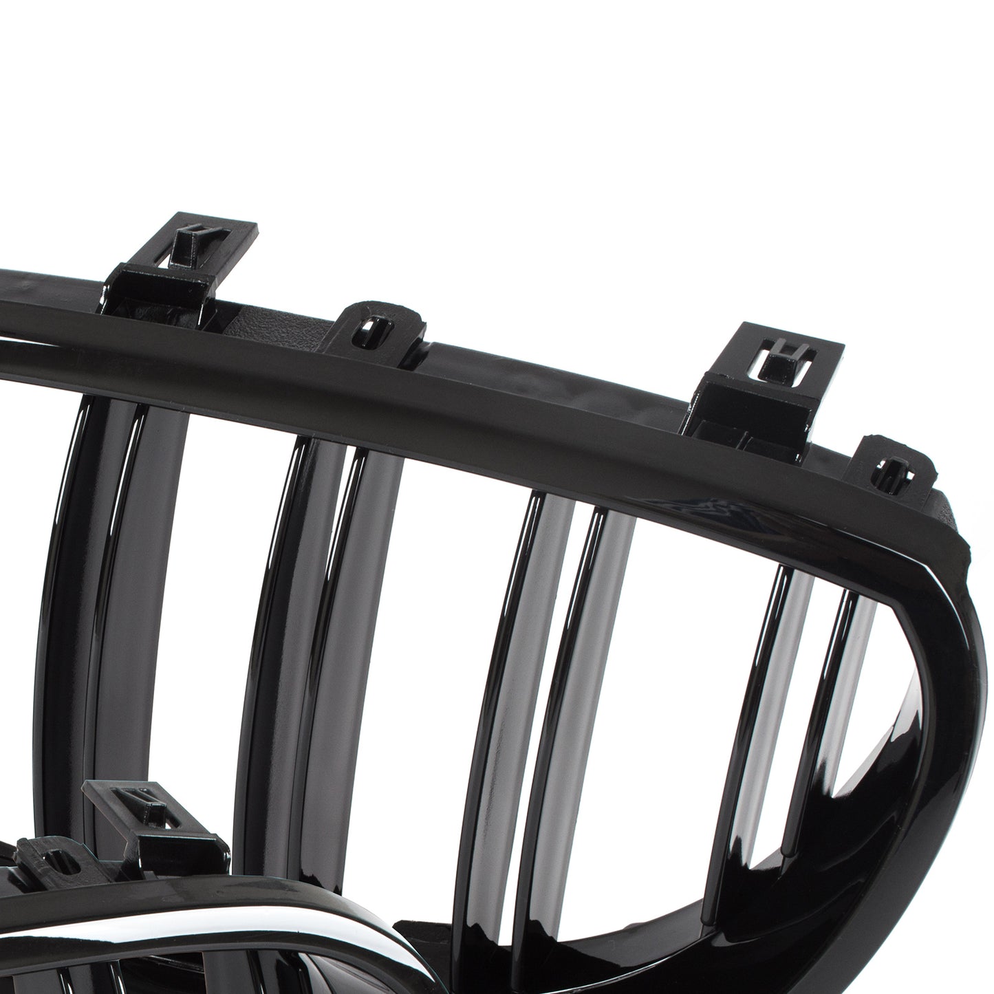 BMW 5 E60 / E61 03-10 grilles between headlights (kidneys) left + right set BLACK GLOSSY DOUBLE BAR