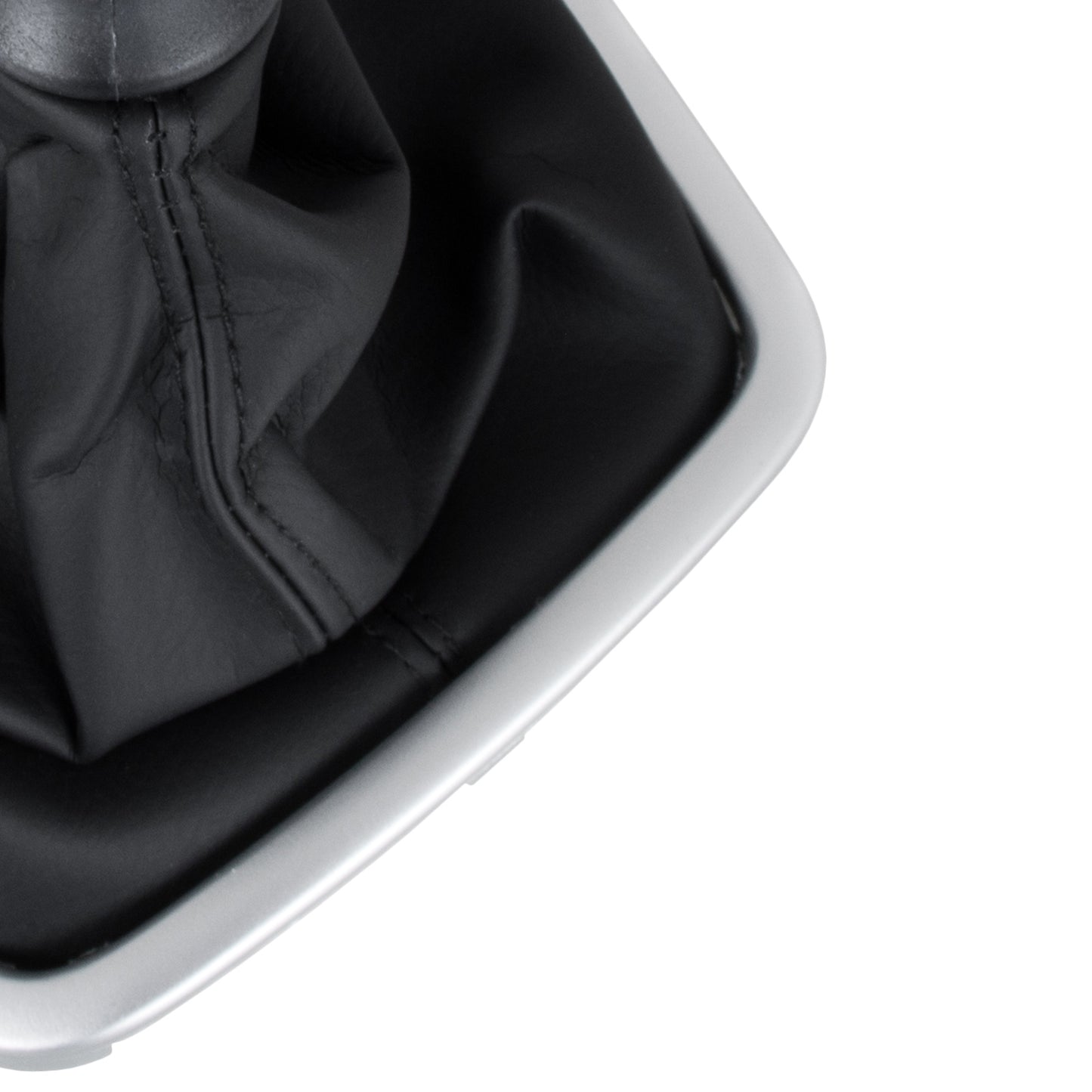 Renault Laguna III 07-15 gear knob BLACK / SILVER + BLACK GAITER WITH SILVER FRAME 6 SPEED