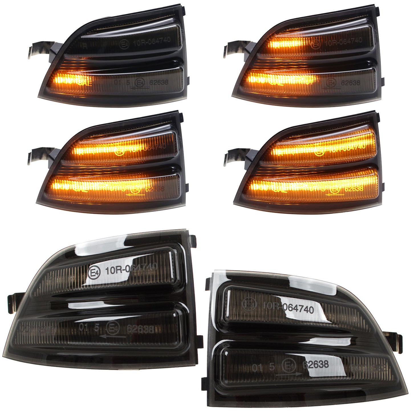 Ford Focus II C-MAX 03-07 Mirror Indicator Left + Right SMOKED DYNAMIC LED 2 pcs. SET