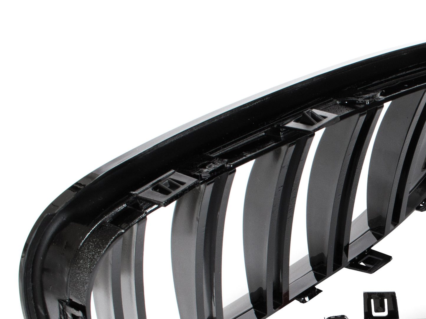 BMW 5 E60 / E61 03-10 grilles between headlights (kidneys) left + right set BLACK GLOSSY DOUBLE BAR