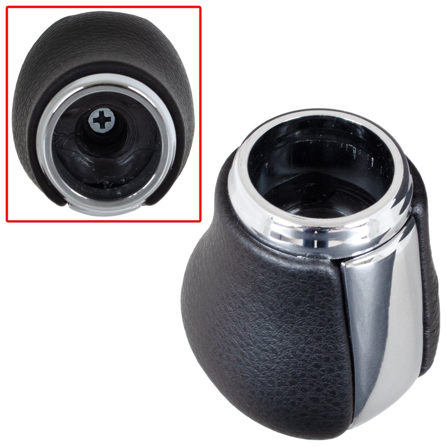 Nissan Almera II N16 00-06 Gear Shift Knob 5-SPEED BLACK ECO-LEATHER + CHROME