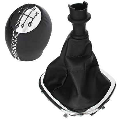 Renault Trafic III 14-19 Gear Knob BLACK / CHROME + BLACK GAITER WITH CHROME FRAME 6-SPEED